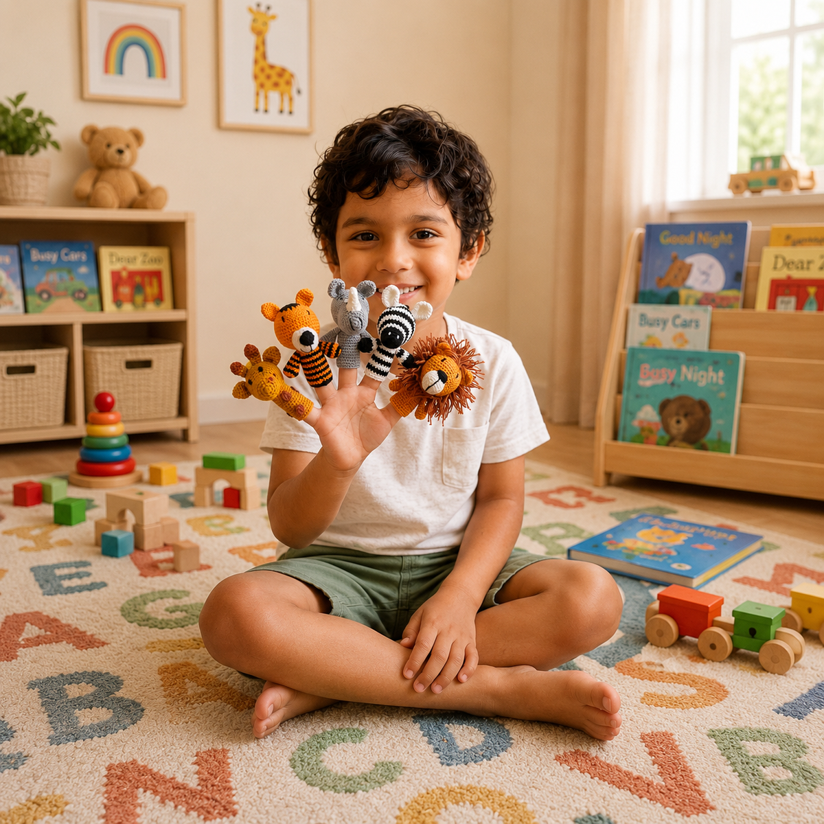 Handcrafted Amigurumi Wild Animal Finger Puppets | Living Lab x Happy Threads